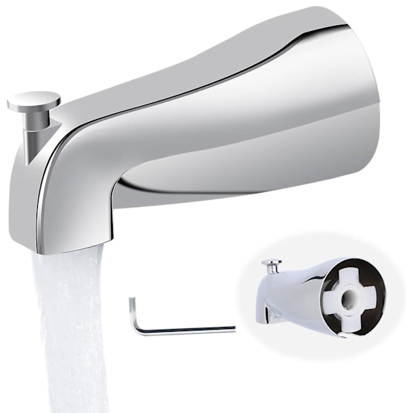 Det universelle slip-on badekartuten med omleder for baderom - 5\" badekararmatur med omleder, enkel å installere og sparer vannlekkasjer på få minutter, passer 5/8\" kobberrør