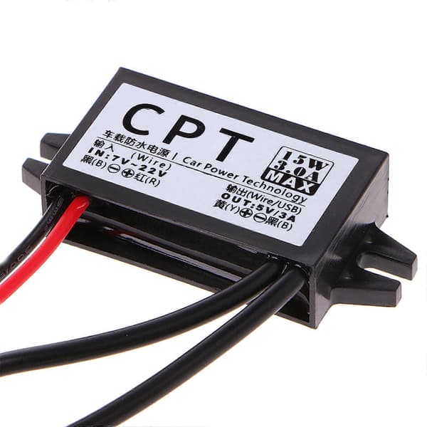 for DC Konverter 12V Til 5V 3A Dobbelt 2 USB Til Auto Strøm Regulator Spænding Step
