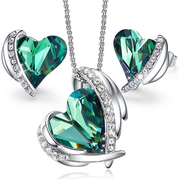 #Jewelry Set Women's Jewelry Set with Heart Necklace Chain Earring#