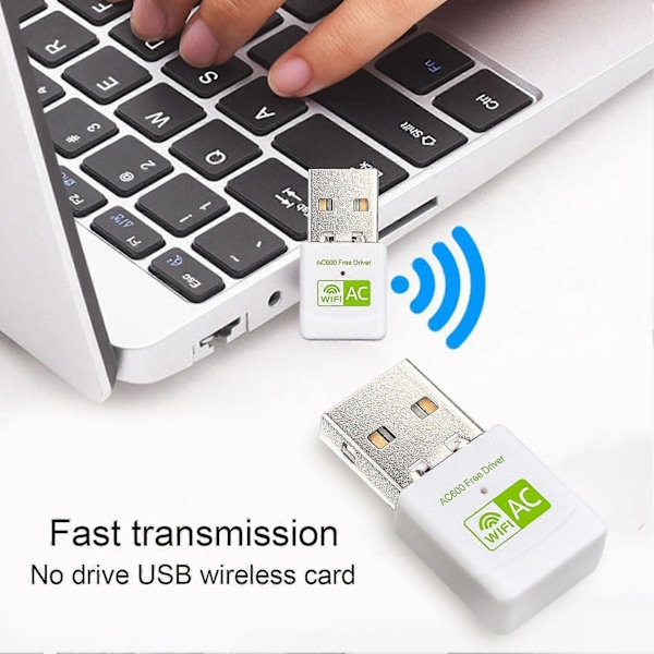 Trådløs netværksadapter WiFi-modtager Dual Band 2.4G/5G Drive-free 300Mbps Højhastighedstransmission Stærkt signal Plug And Play WIFI-adapter
