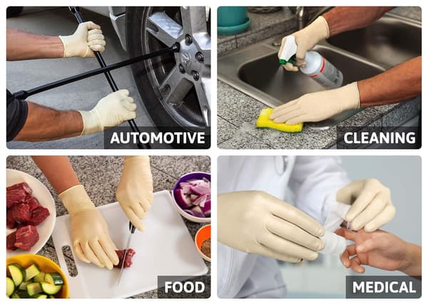 *Pulverfri engangs latexhandsker, meget tynde og ambidextrous G*