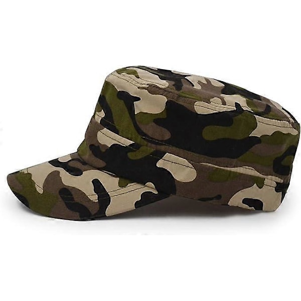 Baseballcaps med flat topp, hatt i militærstil C