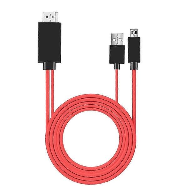 2 meter Micro-USB til Adapter Konverter Kabel 1080P HDTV til Android Enheder Galaxy S3 (11 Pin, Rød