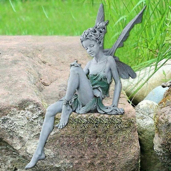 Hagesittende Fe Statue Tudor og Turek Sittende Fe Statue Resin Håndverk La