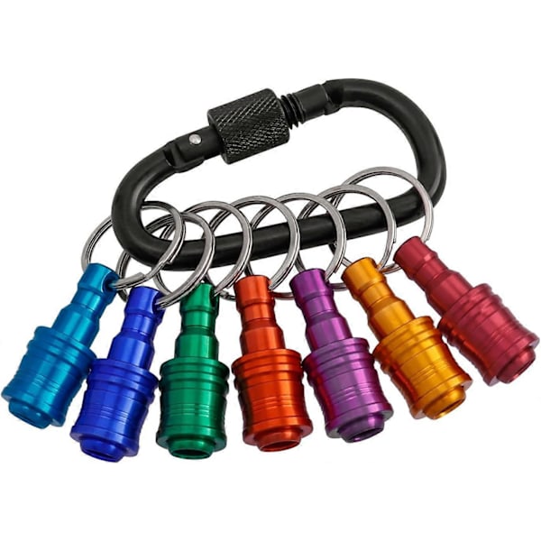 7 st Hex Shank Skruvmejselbitshållare, Portabel Förlängningsstång för Borr och Skruvmejsel till 6,35 mm Hex Shank Borrskruvadapter med Snabbväxlingsnyckel