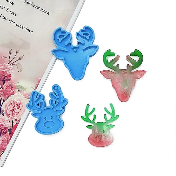 2 stk. Vægophængsforme Elg til Hoved Silikoneforme Hjort Epoxy Resin Form