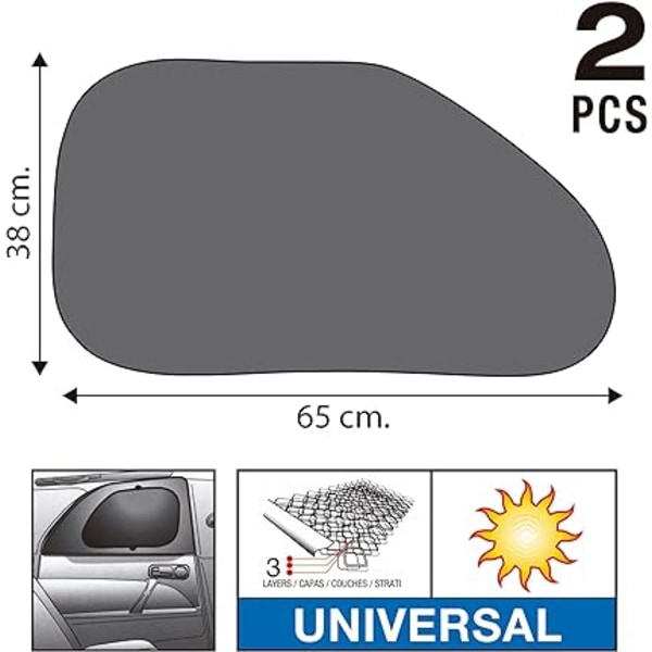 Svart Mesh Bakrute Skrå 65*38cm (Par), Svart, Bil Skrå Su