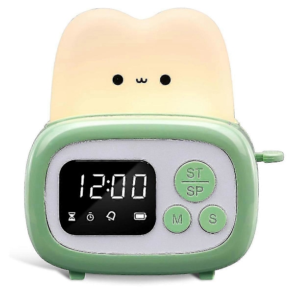 Timer Clock Toaster Lamp, söt Nattlampa Med Tidshanteringsverktyg Och Bordsklocka Alarm Digital T
