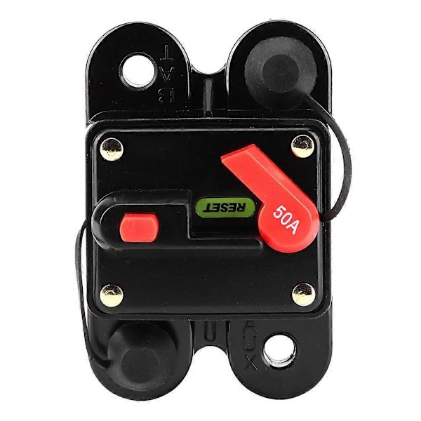 Bil Audio Automatisk Manuel Reset Sikringsholder Strømafbryder 12V 50A