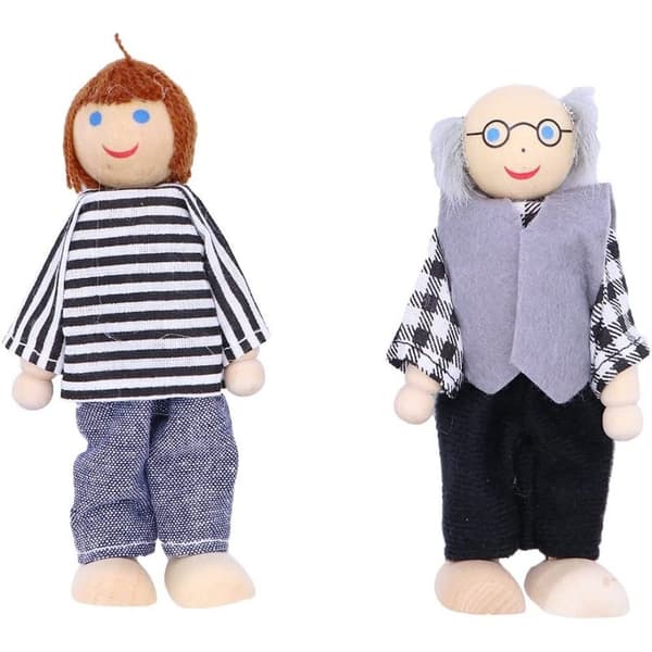 #Dockhus 7 stycken dockhusdockor, trädockleksaksfamiljdockor#