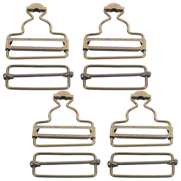 4 st Metall Bib Byxor Knappar Justerbara Gourd Spänne DIY Sy Tillbehör för Byxor Bomullsjeans (Brons)