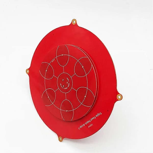 150mm Triple Feed Patch 5.8GHz 14DBi Pagoda Array FPV Antenne Bildesender Flat Panel Antenne for FPV Drone Rød