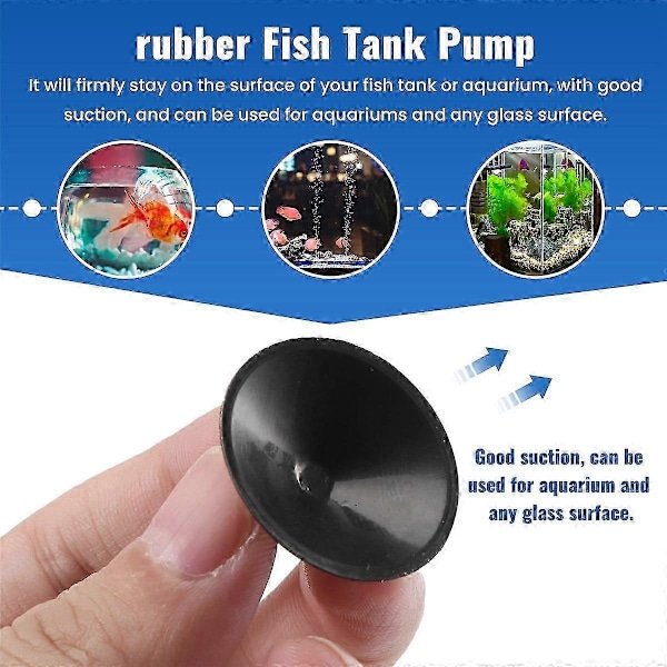 10 x Svarta gummi 27mm Sugkopp Klämma För Akvarium Fisk Tank Pump