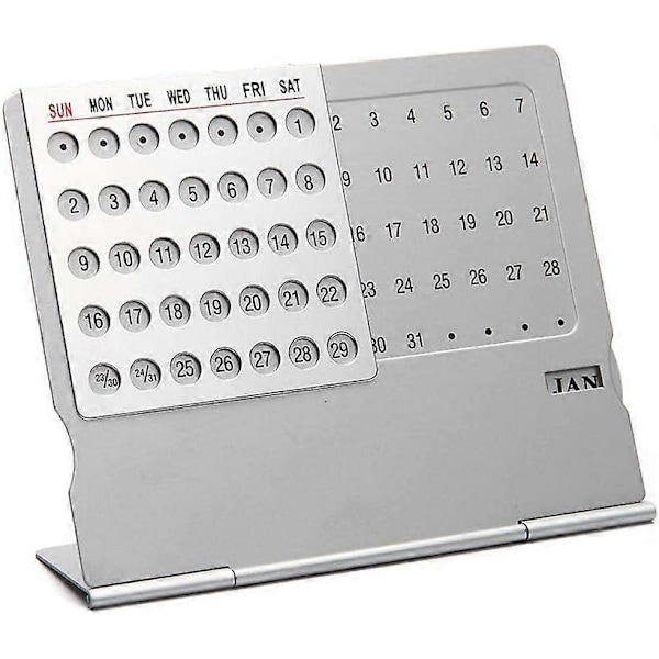 1 st Evighetskalender Justerbar Metall Skrivbordskalender Kontorsmaterial För Skola Heminredning