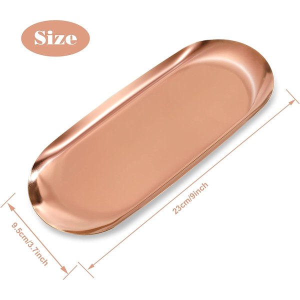 #roséguld smyckesbricka, oval bricka#