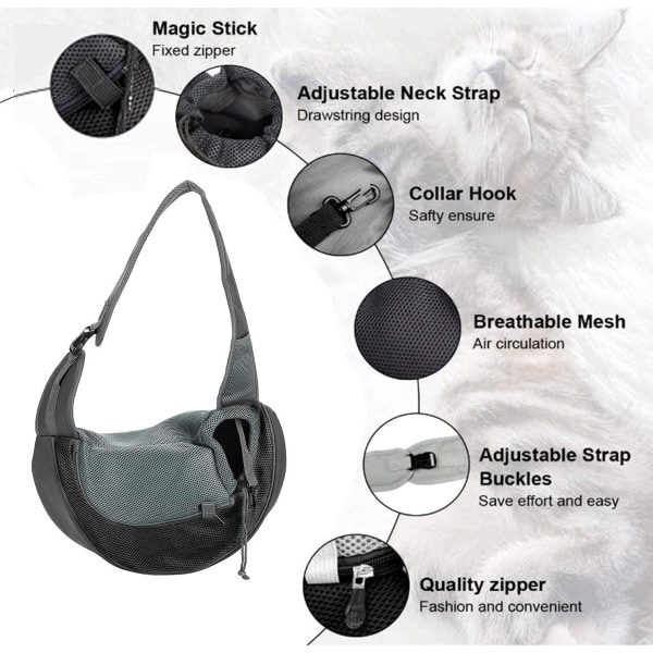 Bärbar Hundbärväska Andningsbar Mesh Crossbody Väska för Hund