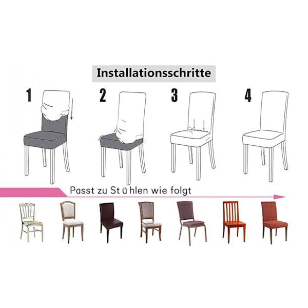 Tuolinpäällinen 4-osainen, universaali, sopii juhliin, häihin, mukava