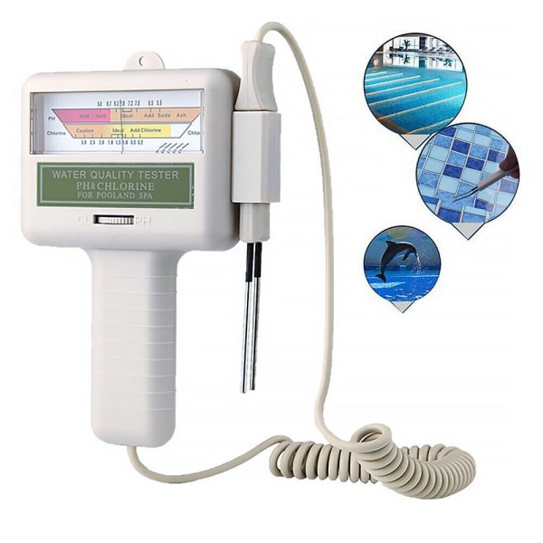/#/Badtermometer Elektronisk vattentestare för klor och pH-värde pool/#/
