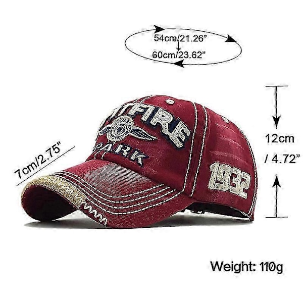 Basebollkeps Unisex Justerbar 1932 Vintage Broderi Bomullskeps