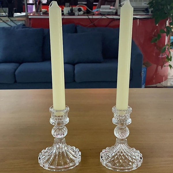 Glas Koniskt Ljusstake Dekorativ Ljusstake, Modern Kristall Candela