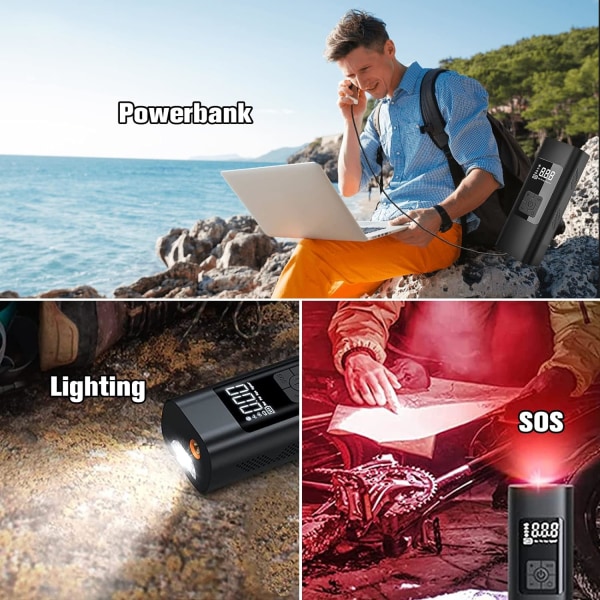 (Musta 1 kpl) 6000mAh mini sähköinen ilmapumppu, langaton malli, 150