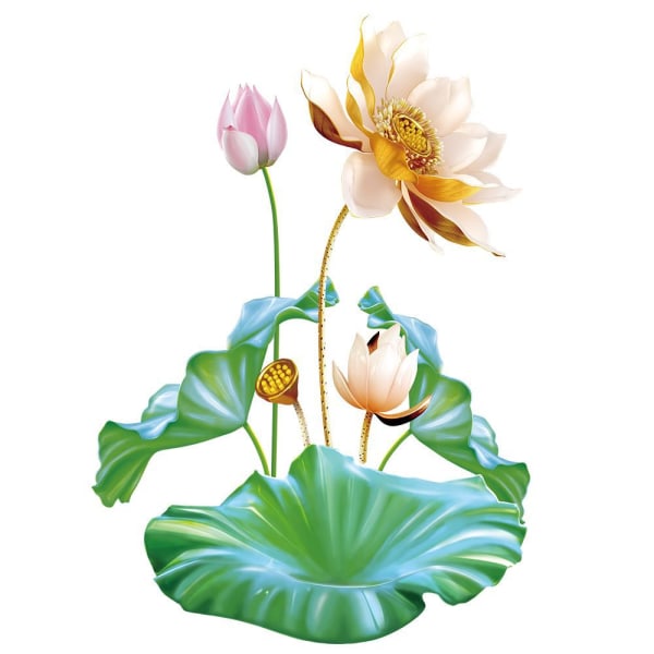 /#/Gyllene lotus väggdekal vardagsrum sovrum dekorativ färg/#/