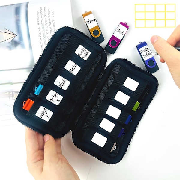USB-minnesfodral Mjukt Material Tumminneshållare, USB-minneshållare Organizer, Bärbar Elektronisk Tillbehörsväska för USB-minne med