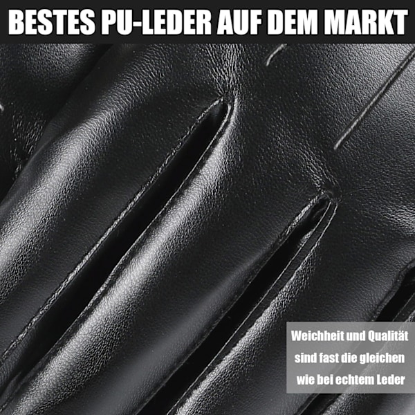 /#/Læderhandsker Mænd Touchscreen Tekstning Vinter Varme Sort/#/