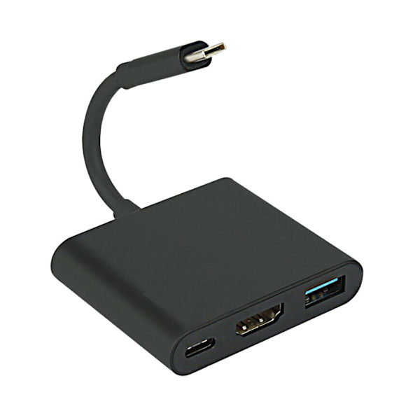 (Sort) 4K 1080 HDMI Adapter til Switch, 3-i-1 USB 3.0 PD Multi