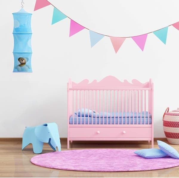 3 st Barnförvaringsnät (Rosa, Lila, Blå - 75*27CM), Vikbart Mesh-korg