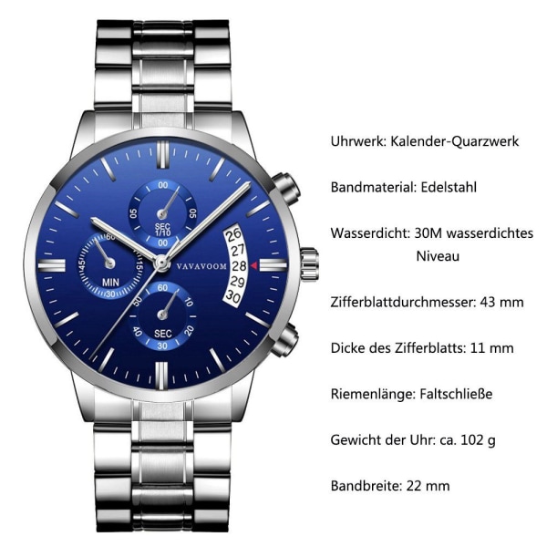 #Quartz watch watch kronograf herr vattentätt analogt armbandsur#