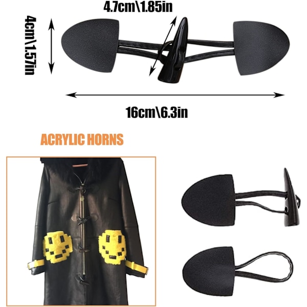Hornknappar i Läder 10 st Hornknappar Duffle Coat Stängning Pu Läder