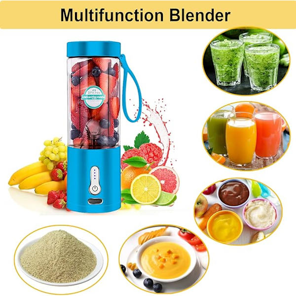 #Portabel Blender för Shakes och Smoothies Uppgraderad 18Oz Bärbar Blender med 6 Blad#