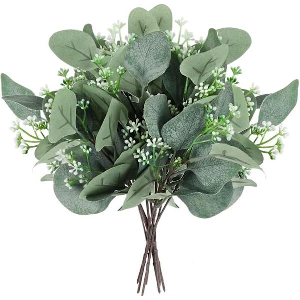 20 Pak - Kunstig Eucalyptusplante der Simulerer Grøn Eucalyptus