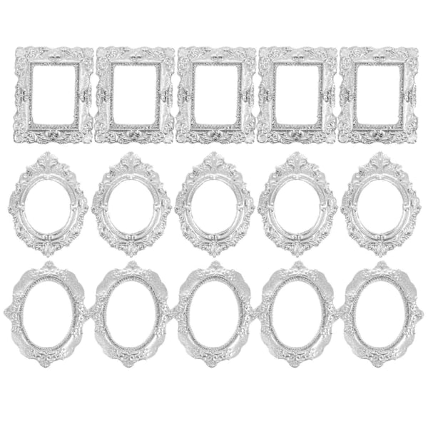 15 stk. DIY Miniature Fotorammer Resin DIY Fotorammer Mini Vintage Fotorammer