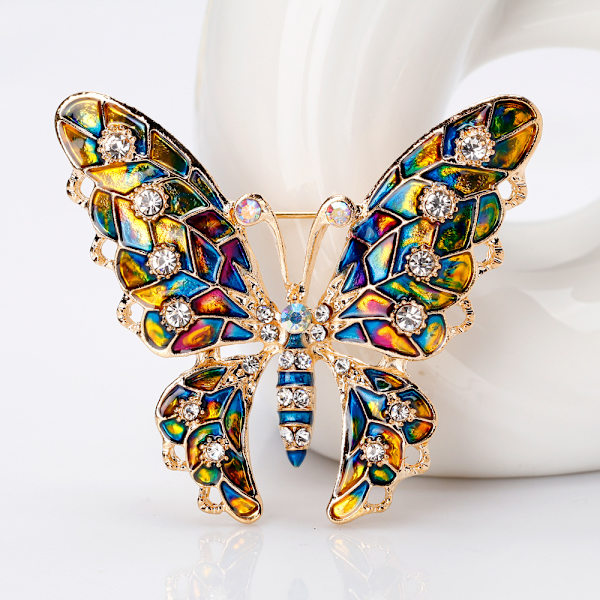 Knappenålsbroche, Farverige Butterfly Skjortebroche Knapper, Sikkerhedsnål