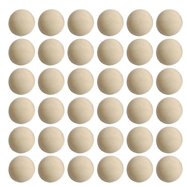 50 st Obehandlade Halva Träkulor Mini Halvsfär Halva Hantverkskulor för DIY-projekt Barns Konst- och Hantverksmaterial (Ljusgul 25mm)