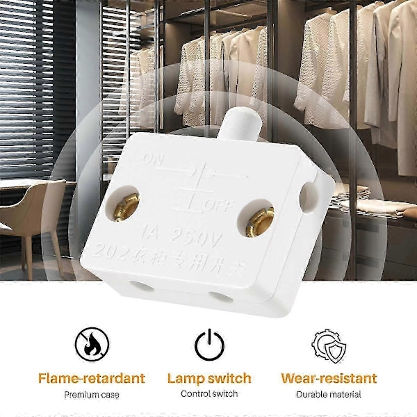 6 st Dörr LED-brytare för garderobsbelysning, elektriska lampbrytare
