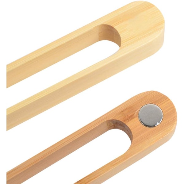 2-pack magnetisk bambu brödrostång: 22 cm trä brödrostång