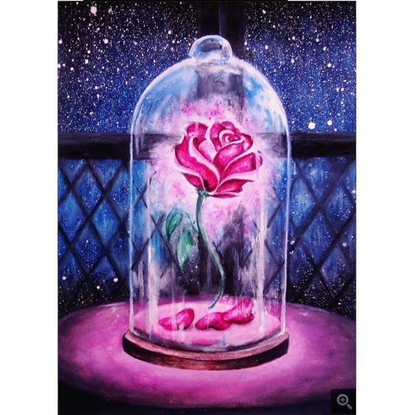 En-del 30 x 50 cm 5d diamantmaleri full diamant rose, drakt