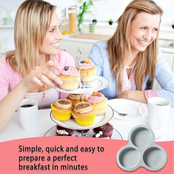 1 stk genanvendelig airfryer æggeform 3 hullers airfryer silikoneform