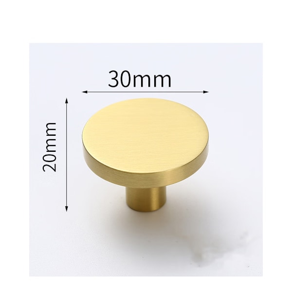 (20mm*30mm) Rund Massiv Messing Dørgreb, 1 stk. Skabgreb
