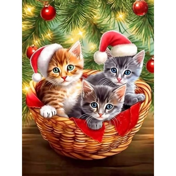 /#/Christmas 5D Diamond Painting Kit, 12x16 inch, Cat/#/