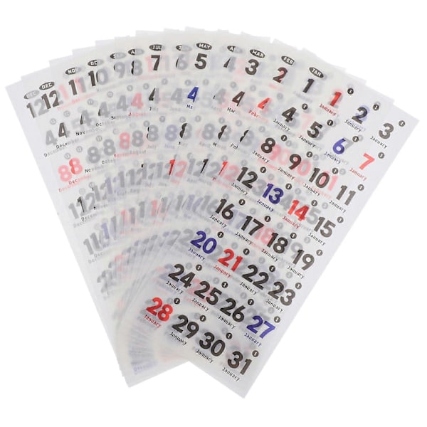 1 Sæt Kalender Nummer Dato Klistermærker Planner Dato Klistermærker Dato Klistermærke Farvede Dag Kalender Klistermærker til Planner Kalendere Notesbøger