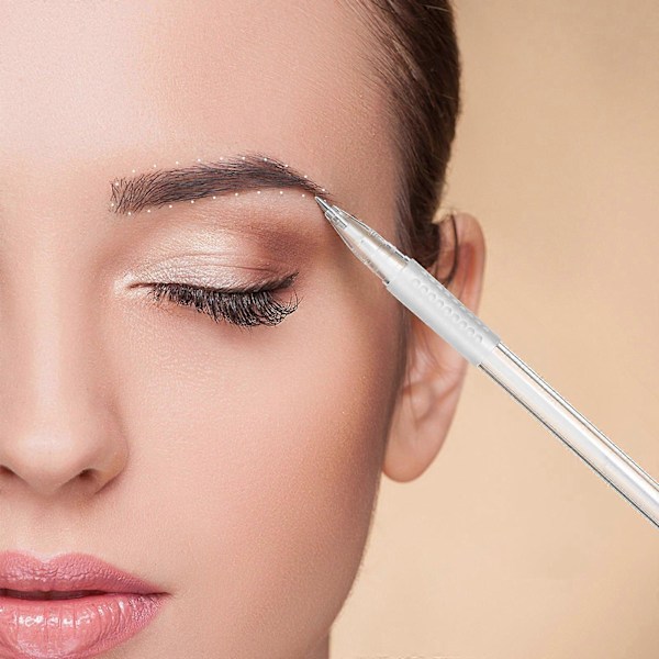 1 Sæt Markeringspen Øjenbryn Bærbar Makeup Position Markeringsværktøj Broderet Øjenbrynspen med Refiller
