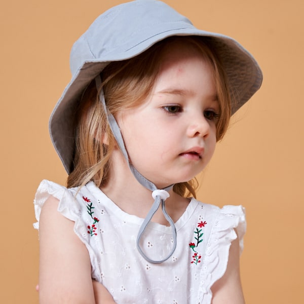 Grå Justerbar Solhat til Piger, Baby Pige Dreng og Baby Unisex, Bred
