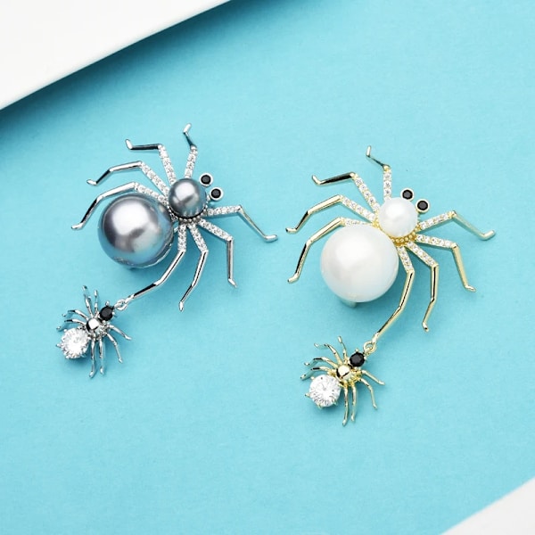 Ny design smuk perle mor baby edderkop broche dame tjekkisk