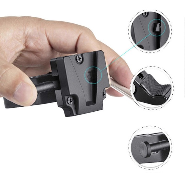 V-Mount Batteriadapter med Klämma Starkt Grepp Portabel Justerbar Kraftig Aluminiumlegering för Ljusstativ Tripod