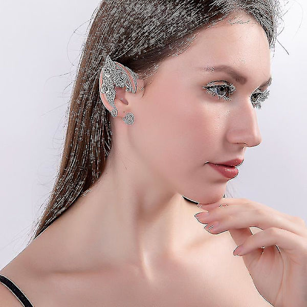 1 par örhängen Wrap Ear Clip Wrap Cuff Älvöron Stud Jacket Kompatibel Gåva