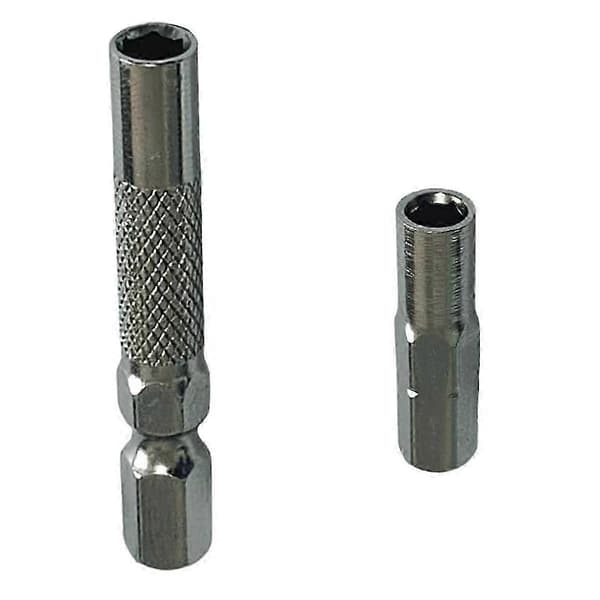 4 stk. 1/4 til 4 mm bitadapter, 2 stk. 1/4 til 4 mm sekskantadapter og 2 stk. 1/4 til 4 mm boreforlængerbit H